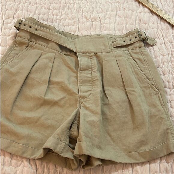 Banana Republic HERITAGE SUEDE EXPLORER SHORT High Waist Tan Shorts size 8 - Picture 4 of 9